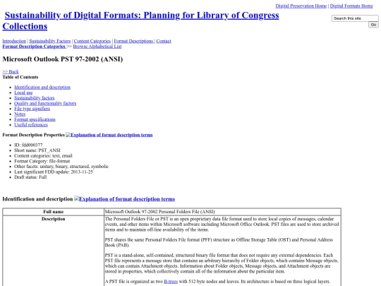 email/MicrosoftOutlookPst972002Ansi screenshot