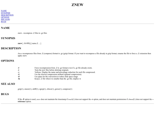 man/hildur/znew.1 screenshot