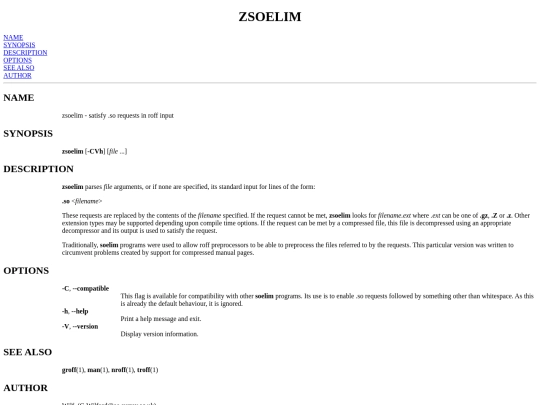 man/hildur/zsoelim.1 screenshot