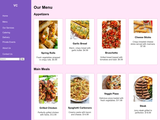 menu screenshot