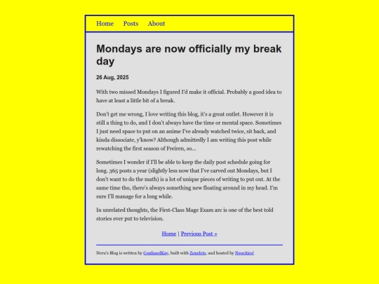 posts/2025-08-26-Mondays-are-now-officially-my-break-day screenshot