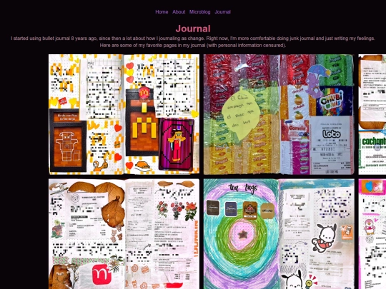 about/journal screenshot