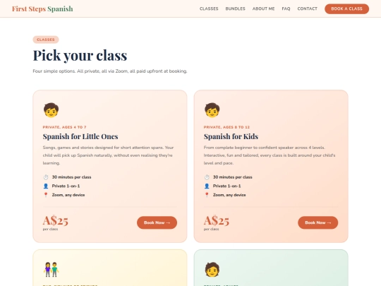 classes screenshot