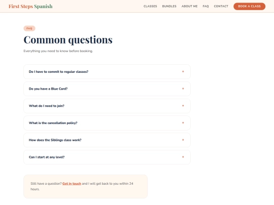 faq screenshot