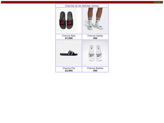 Proyecto final/chanclaspag screenshot