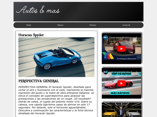 practicasdw/evaluacion_U2/huracan_spyder screenshot