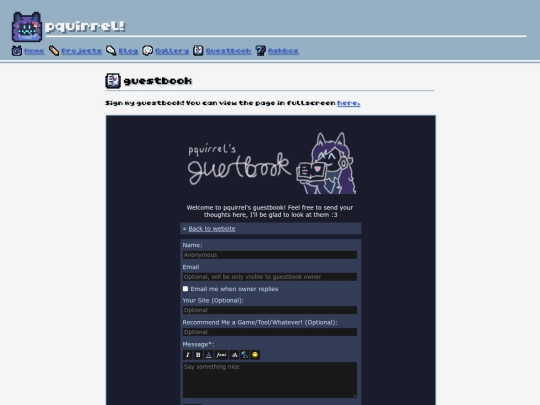 guestbook screenshot
