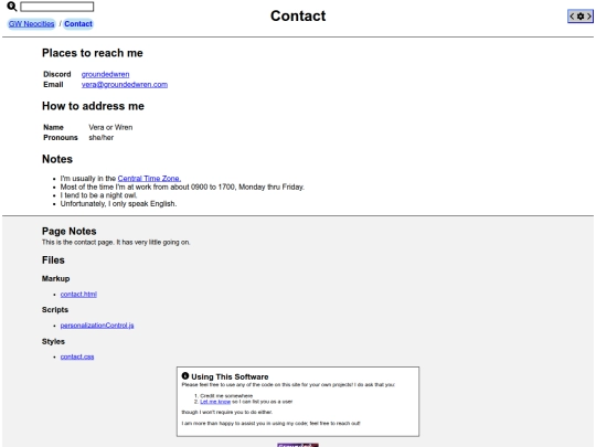 pages/contact screenshot
