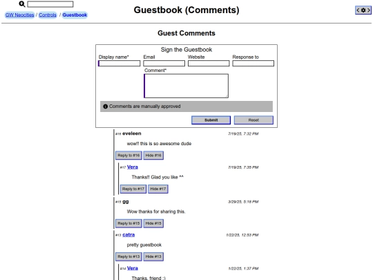 pages/controls/guestbookDemo screenshot