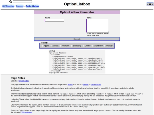 pages/controls/optionListboxDemo screenshot