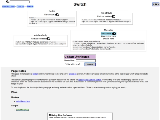pages/controls/switchDemo screenshot
