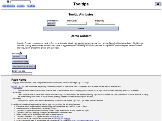pages/controls/tooltipsDemo screenshot