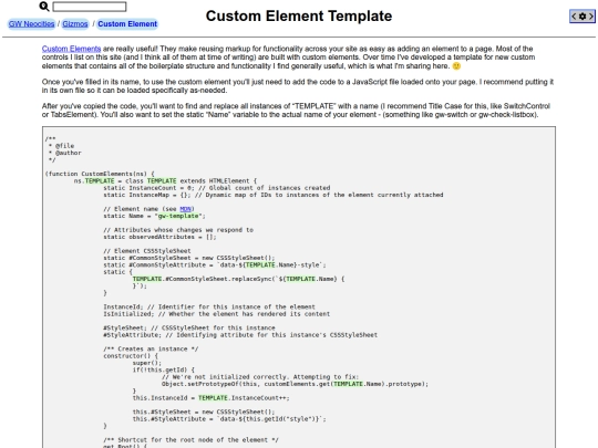 pages/gizmos/customElementTemplate screenshot