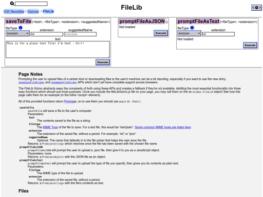 pages/gizmos/fileLibDemo screenshot