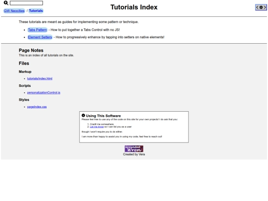 pages/tutorials screenshot