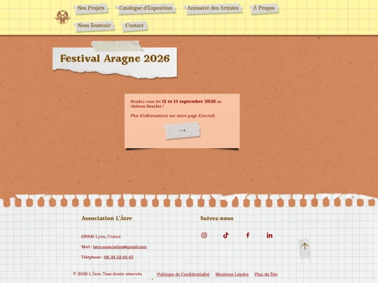 pages/projets/aragne-2026 screenshot