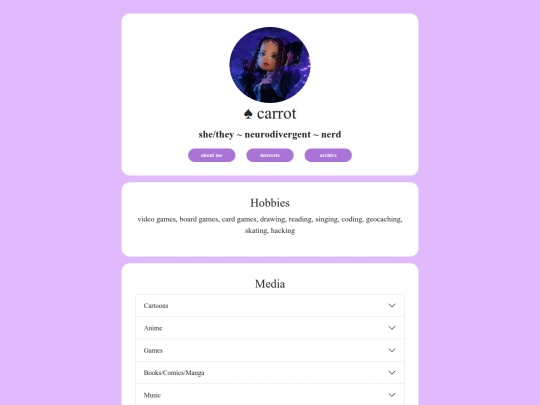 interests screenshot