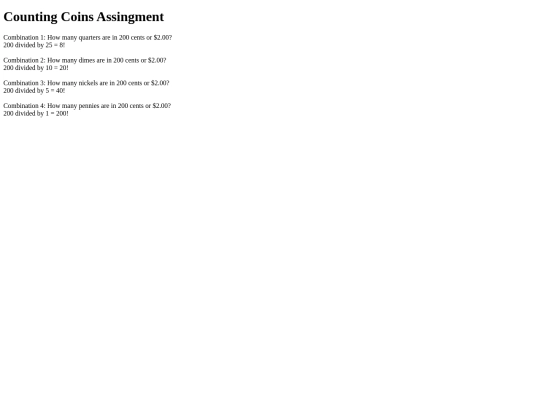 CountingCoinsAssignment screenshot