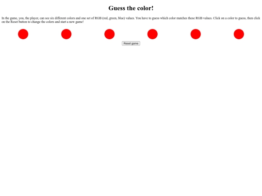 Guess the Color Project/GuesstheColor screenshot