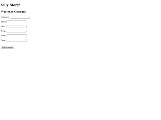 SillySentencesAssignment screenshot
