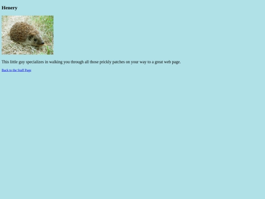 StaffPageAssignmennt_file/StaffMember3-Hedgehog screenshot