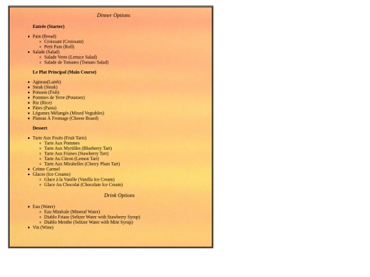 folder_ResaurantMenuAssignment/DinnerCafeMenu screenshot