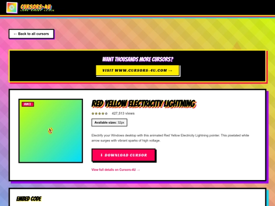 cursors/red-yellow-electricity-lightning screenshot
