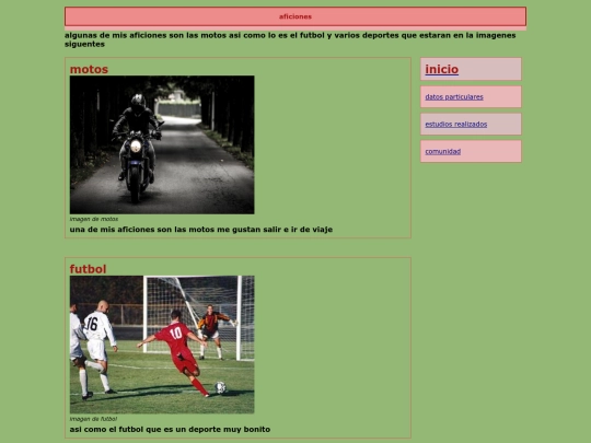 cv 3.1/aficiones screenshot
