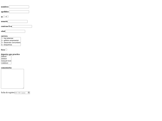 formulario act1/registro screenshot