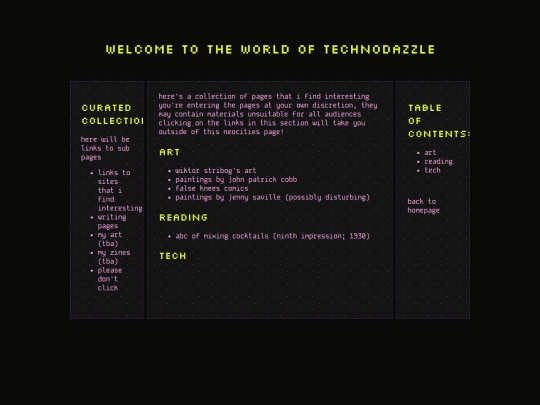 links screenshot