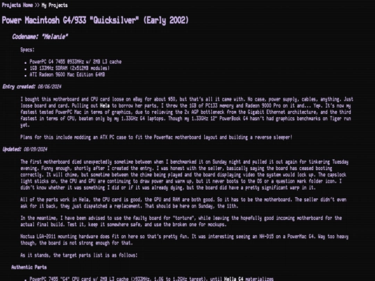 projects/Melanie screenshot