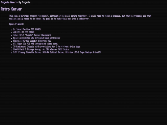 projects/Retro_Server screenshot