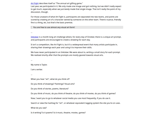 writing/am-i-an-artist screenshot