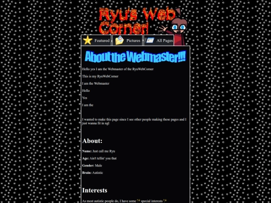 about/Webmaster screenshot