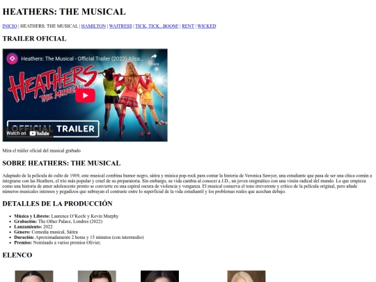 Musicales/heathers screenshot