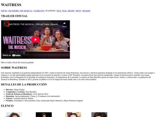 Musicales/waitress screenshot