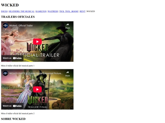 Musicales/wicked screenshot
