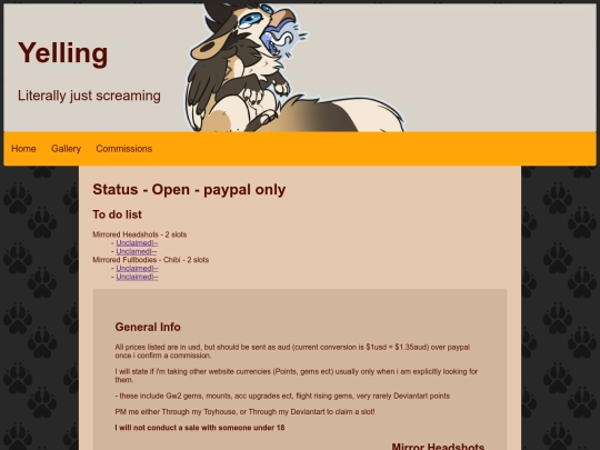 commissions screenshot