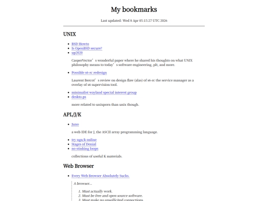 bookmarks screenshot