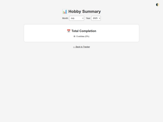 HobbyTracker/summary screenshot