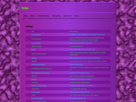 links screenshot