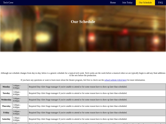 final-project-schedule screenshot
