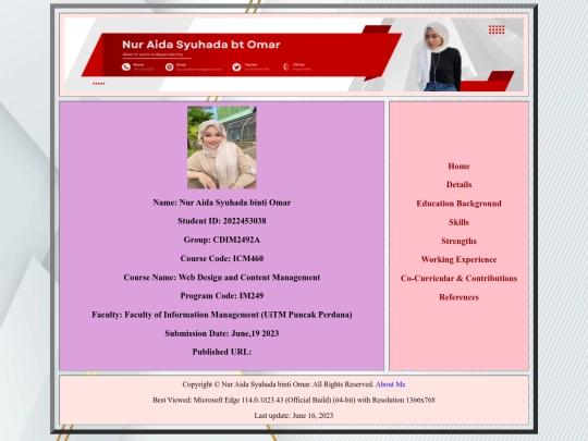 aboutme screenshot