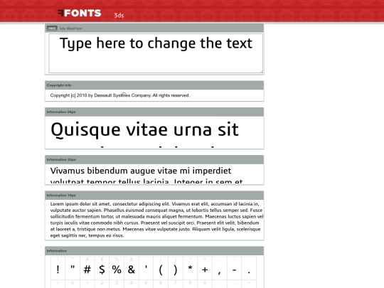 font/example screenshot
