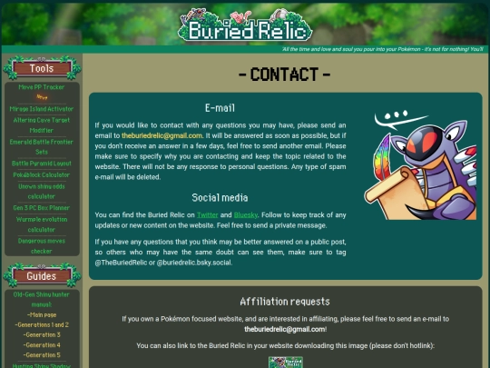 pages/contact screenshot