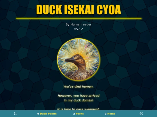 CYOA/DuckIsekai screenshot