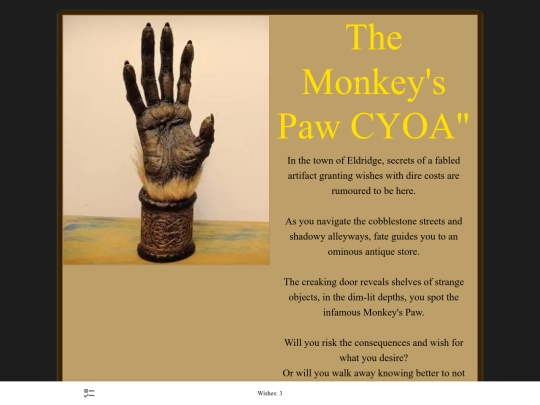 CYOA/MonkeysPaw screenshot