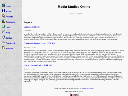 projects screenshot