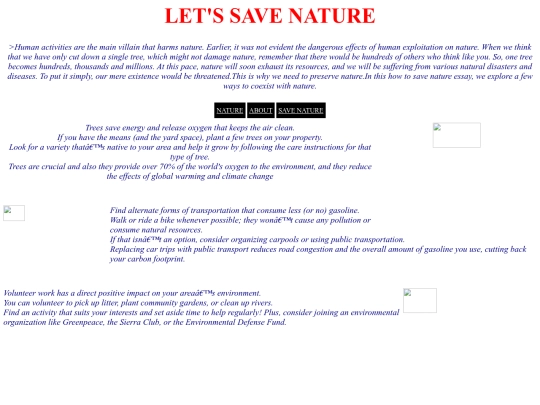 save nature screenshot