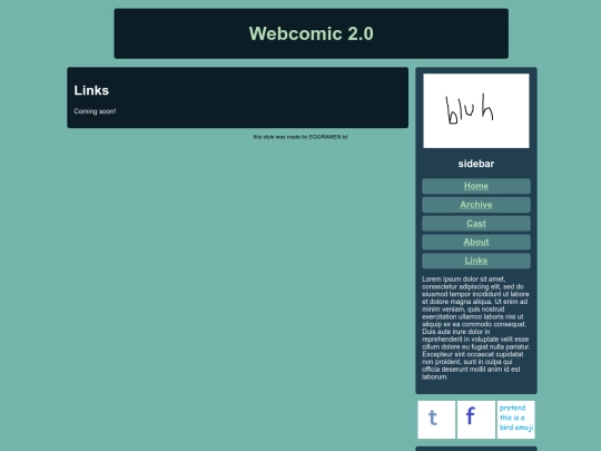 webcomics/links screenshot